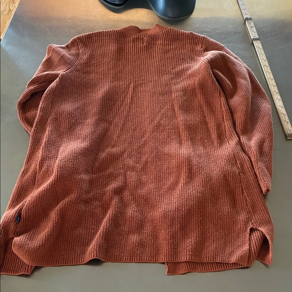 GAP Warm Brown Knit Sweater Gap Women's M Long Sleeve  Waist Coat Classic Style - Picture 4 of 16